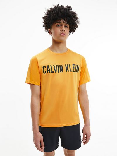 Calvin Klein Ruhák HU548093 | Calvin Klein Logo Gym Férfi Póló Sárga